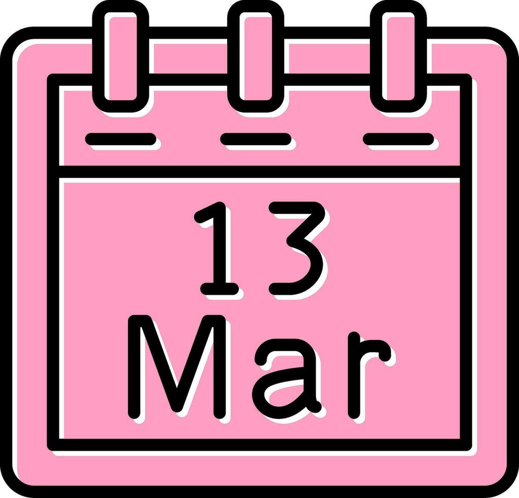 March 13 Vector Icon