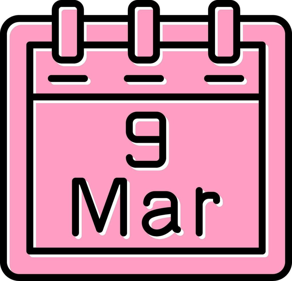 March 9 Vector Icon