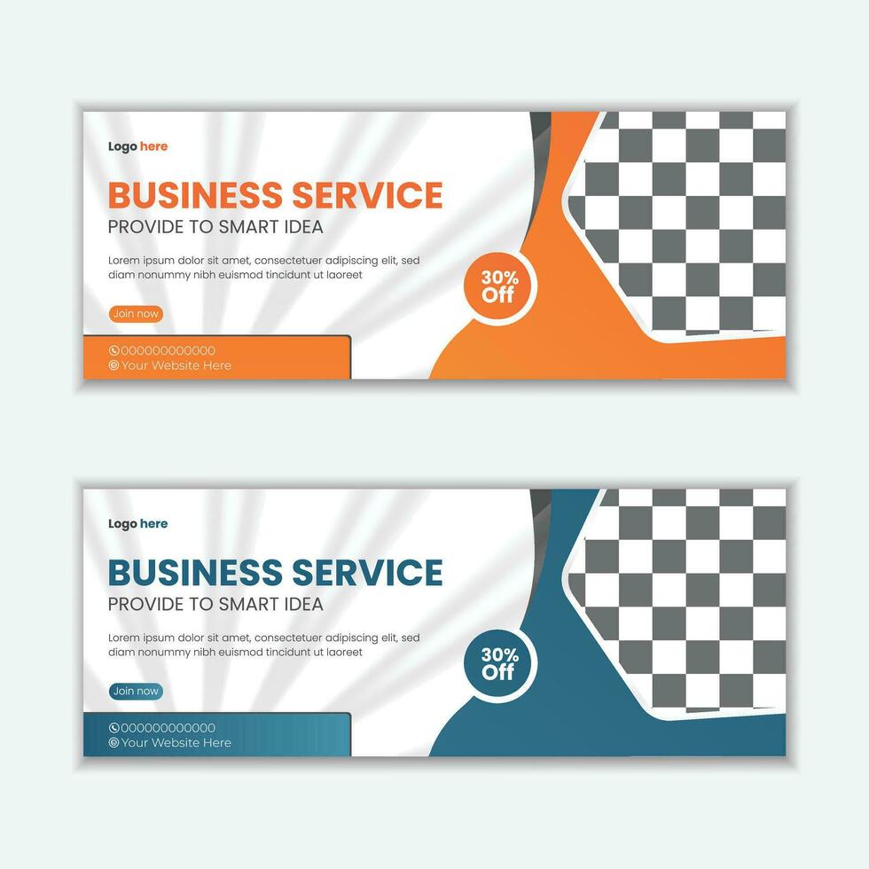 Corporate business social media design Facebook cover template web banner template vector