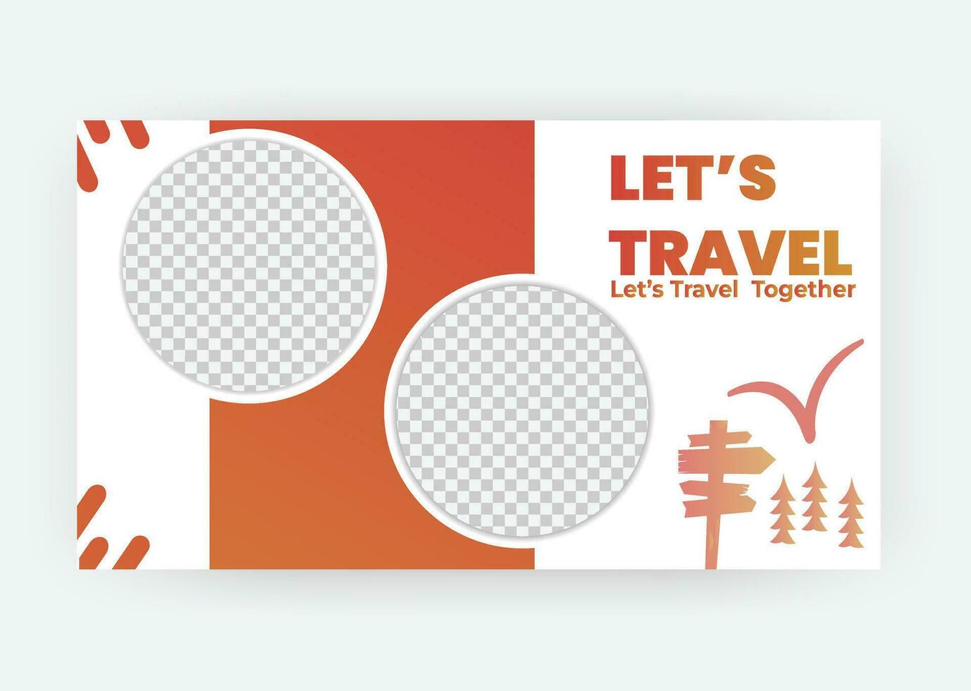 Travel youtube video thumbnail or web banner template vector