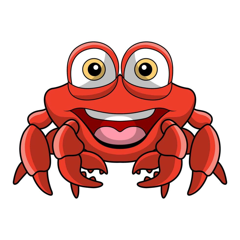 Cute crab cartoon on white background vector