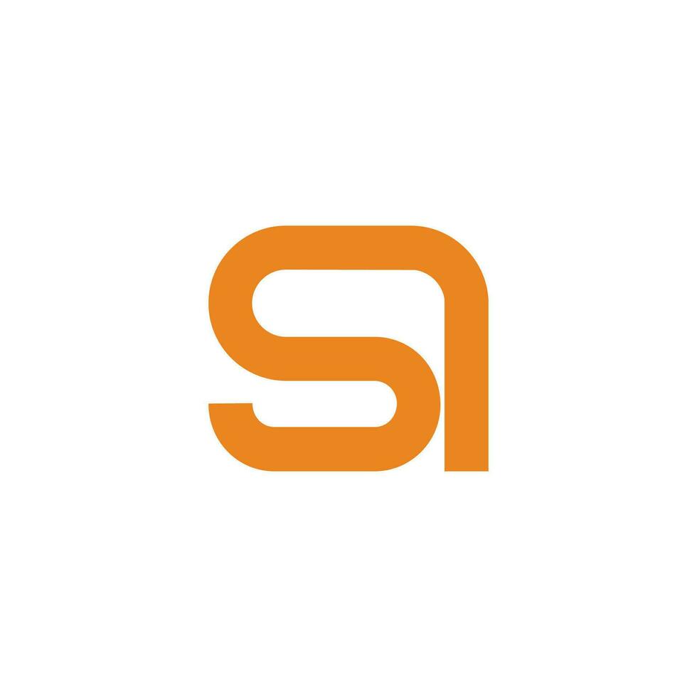 letter si simple geometric line logo vector