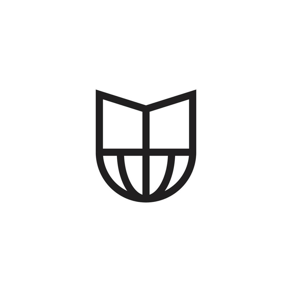 book globe simple geometric line logo vector