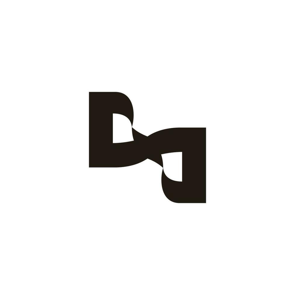 letter xd dd linked curve ribbon simple logo vector