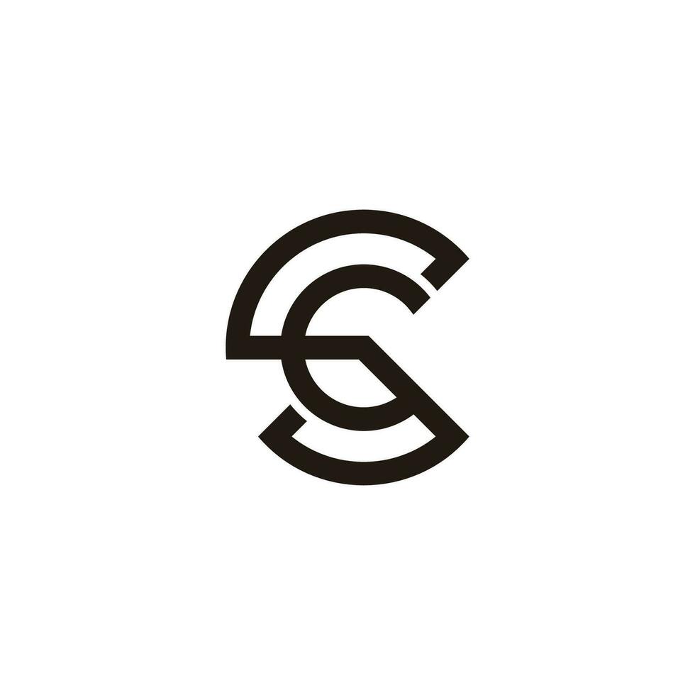 letter sc simple circle geometric line logo vector