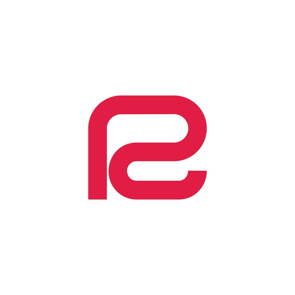 letter r loop simple geometric line logo vector