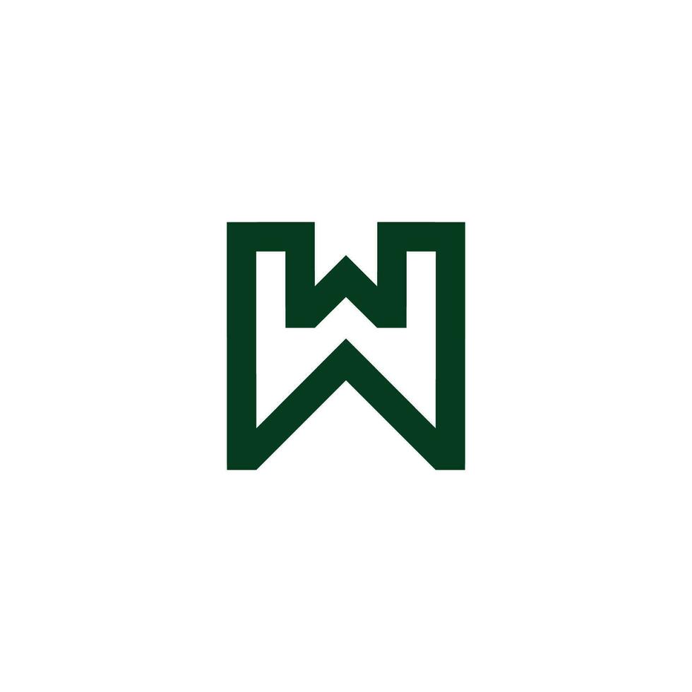 letter ww simple line geometric logo vector