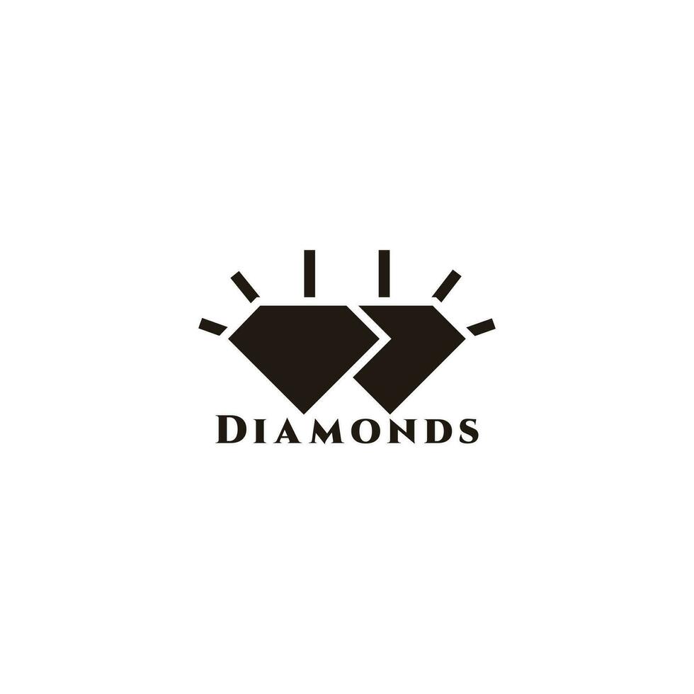 simple diamond group object geometric logo vector