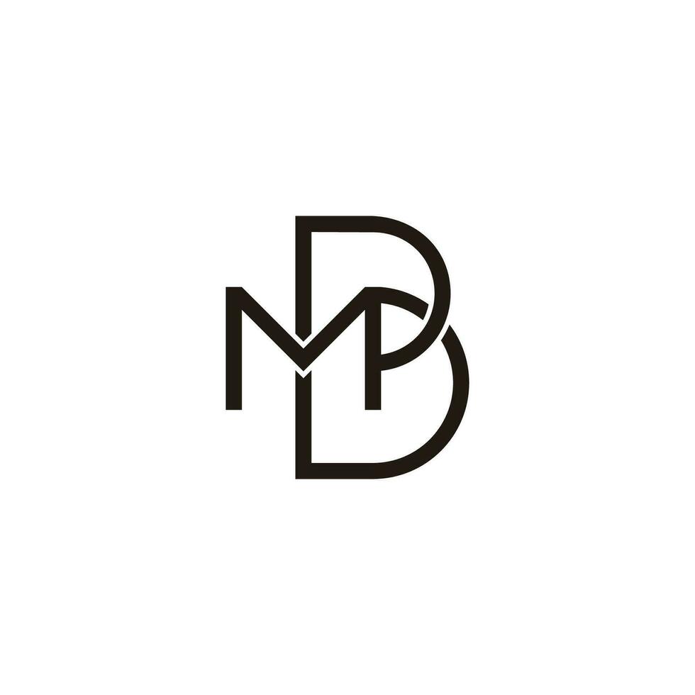 letter mb simple geometric line logo vector