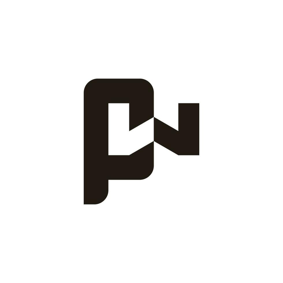 letter pw curve geometric logo vector