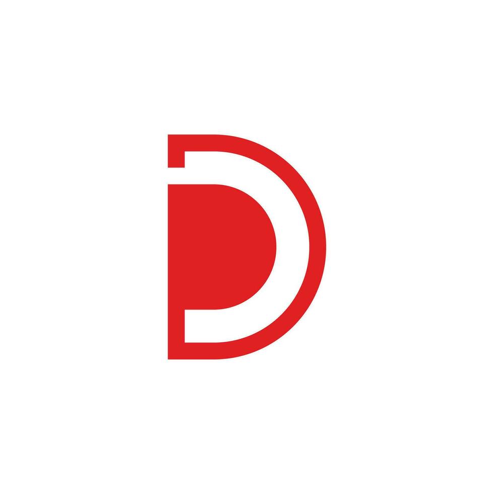 letter dp simple geometric line logo vector