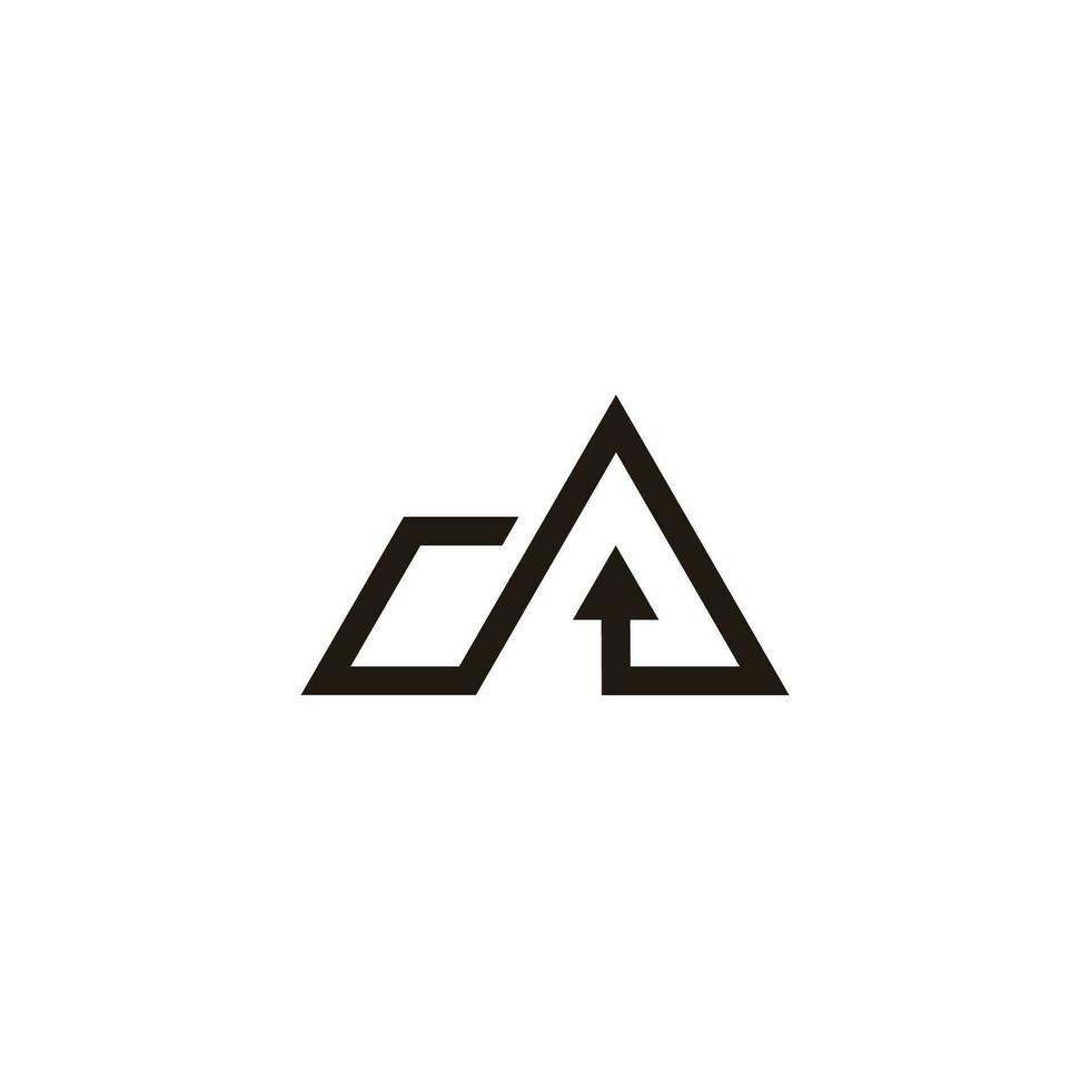 letter da arrow triangle geometric line logo vector
