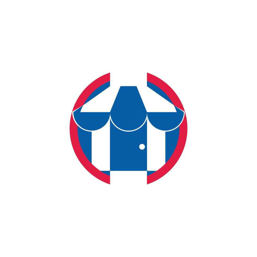 simple colorful circus tent symbol icon vector