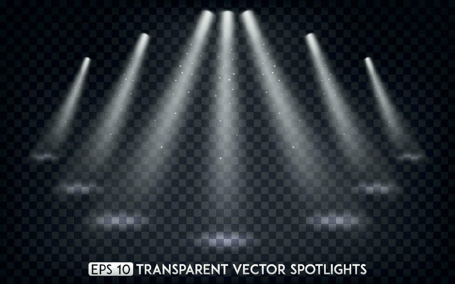 White Vector Spot Lights. Spotlights Effect For Party, Scene, Stage, Gallery or Holiday Design