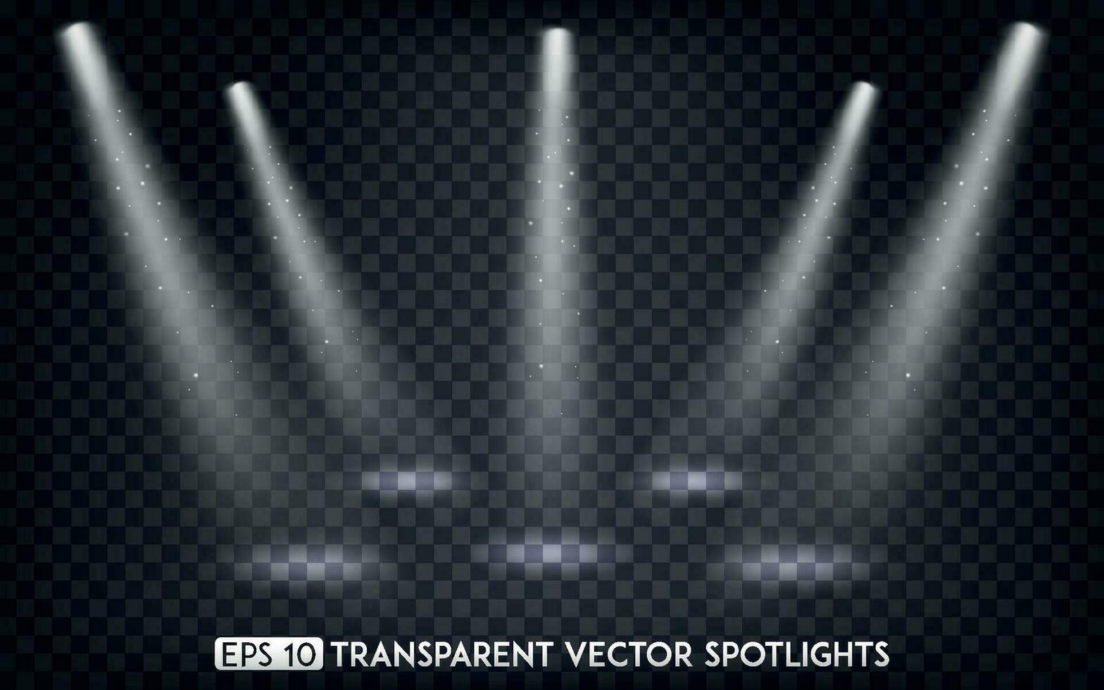 White Vector Spot Lights. Spotlights Effect For Party, Scene, Stage, Gallery or Holiday Design