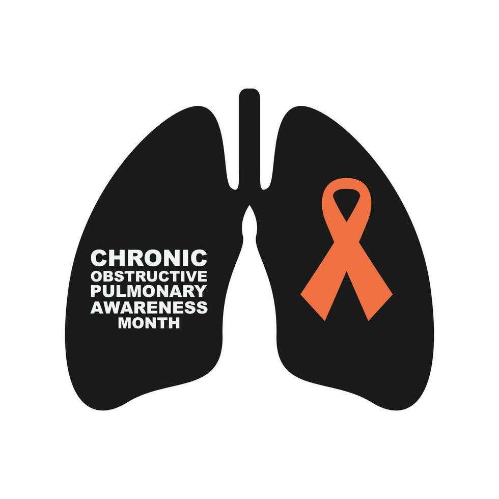 chronic obstructive pulmonary awareness month vector image illustration