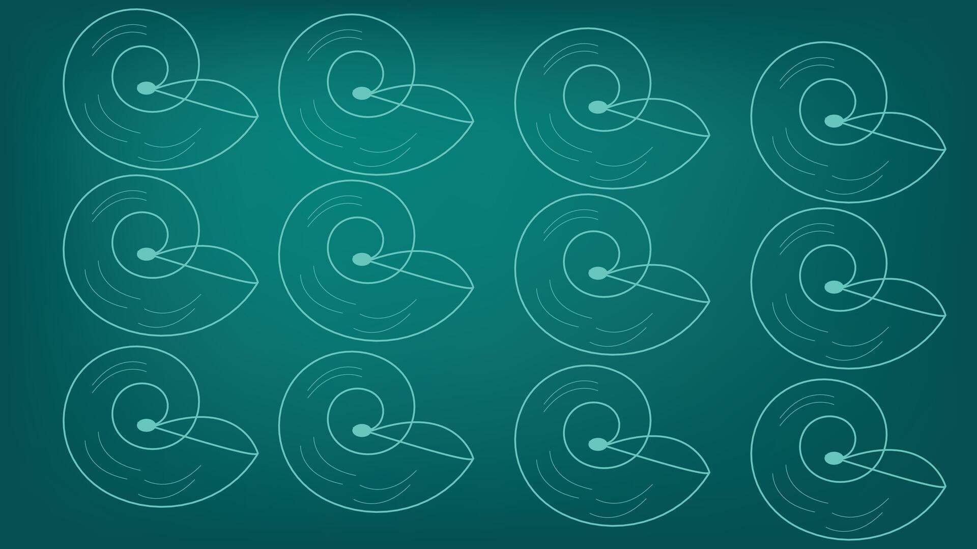 a set of spiral shapes on a green background 32192631 Vector Art at