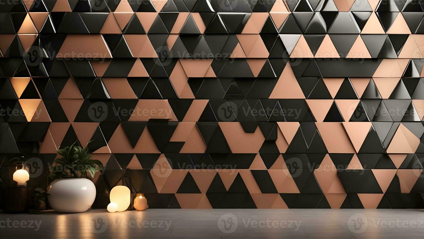 Polished, Semigloss Wall background with tiles. Ai Generated photo