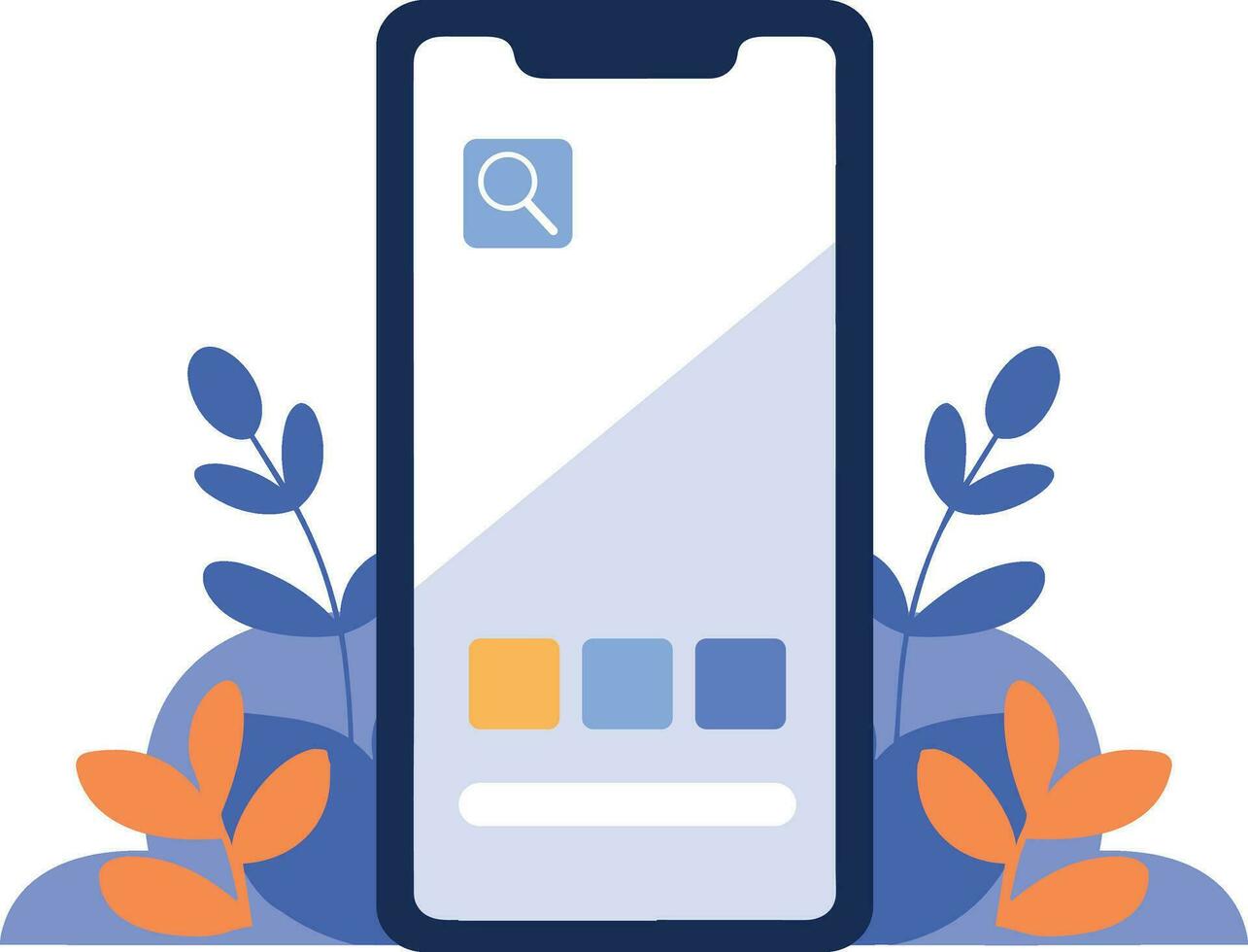 Smartphone concept in UX UI flat style vector