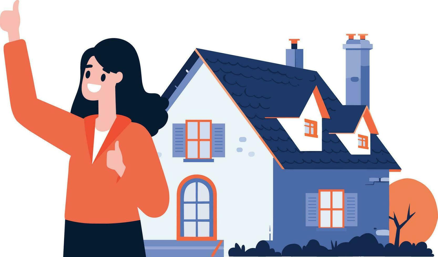 Hand Drawn Real estate agent character in flat style vector