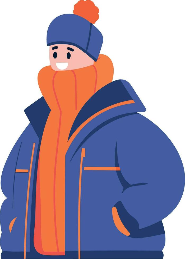 Hand Drawn Characters with sweaters in winter in flat style vector