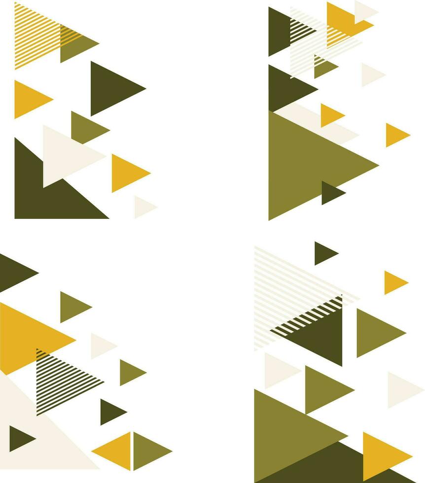 Triangle Corner Shape In Geometric Design. Isolated Vector Set