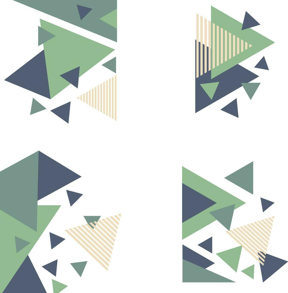 Triangle Corner Shape For Template Background. Vector Illustration Set.