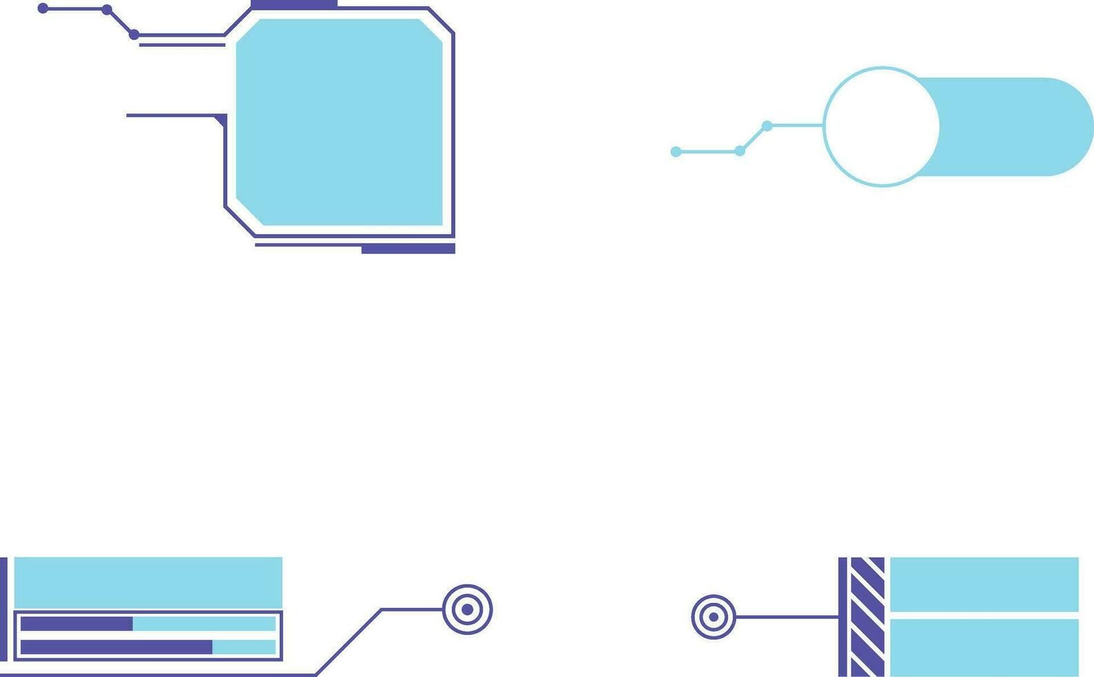 HUD Callout Title With Geometric Shape. Isolated On White Background. Vector Illustration Set.