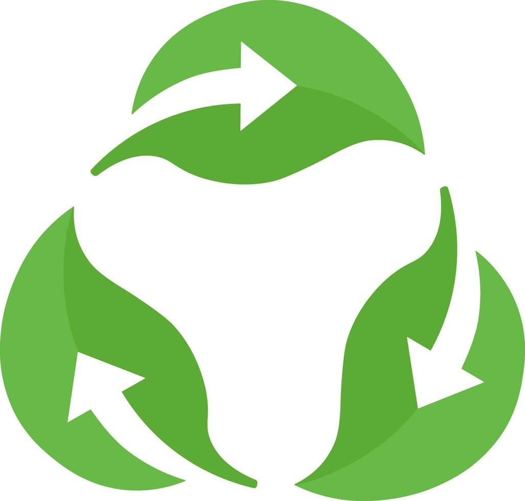 Green leaf Recycle symbol icon vector