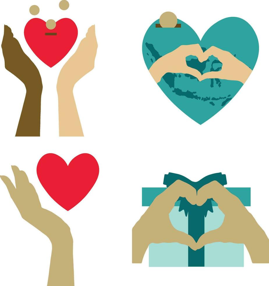 International Day of Charity With Flat Design. Vector Illustration Set.