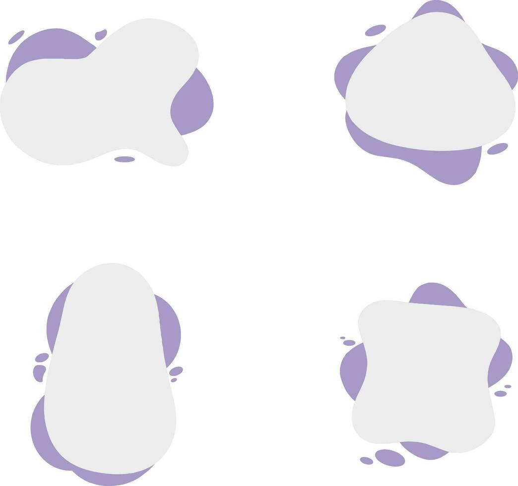 Blob Text Box For Template Background. Vector Illustration Set.