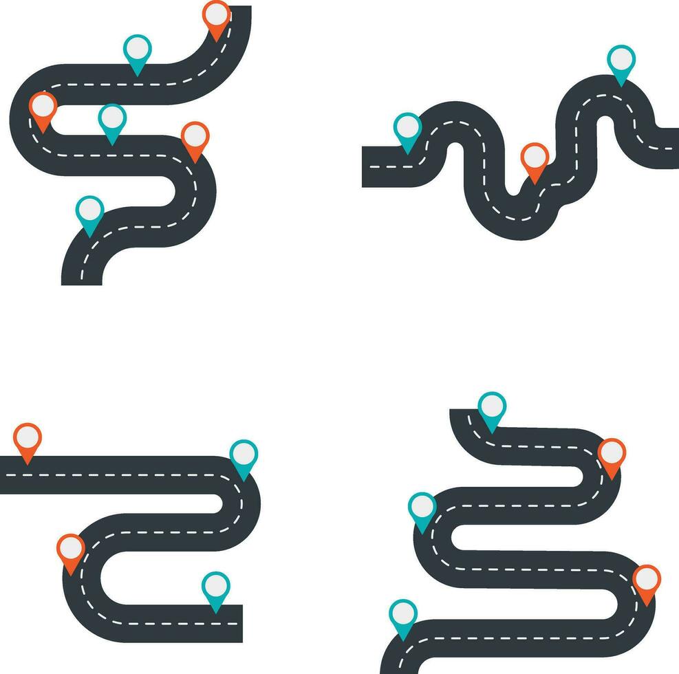 la carretera mapa ruta para solicitud antecedentes. aislado vector colocar.