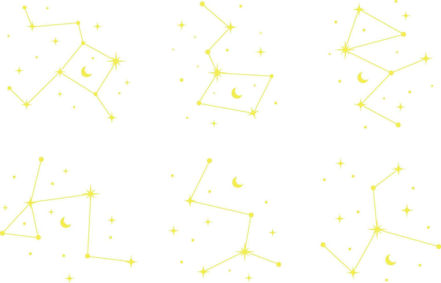 Astrology Star Galaxy With Sparkle Design. Vector Illustration Set.