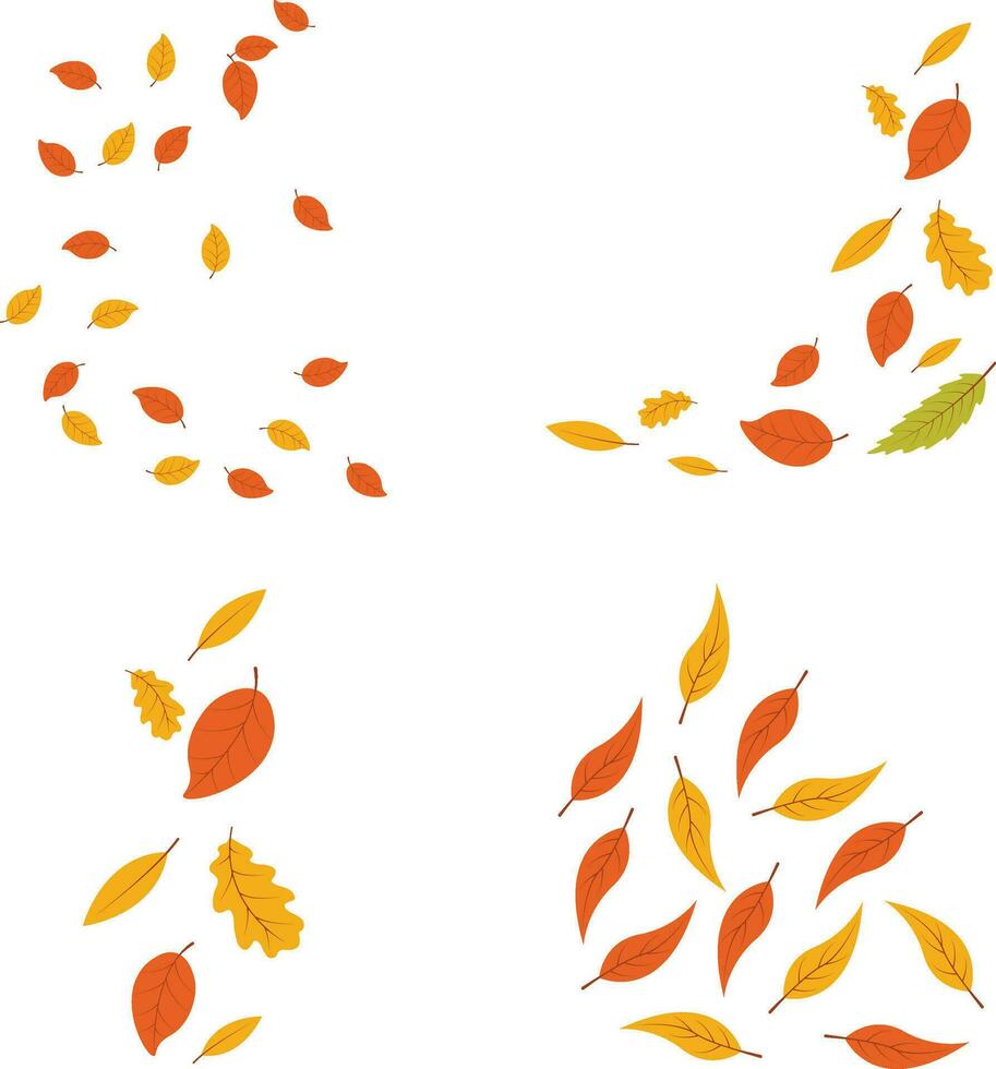 caído otoño hojas con vistoso diseño. vector ilustración colocar.