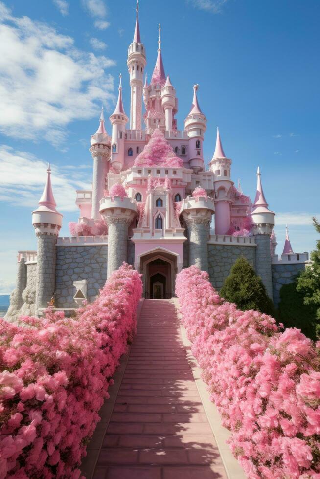 pink magic prinsess castle photo