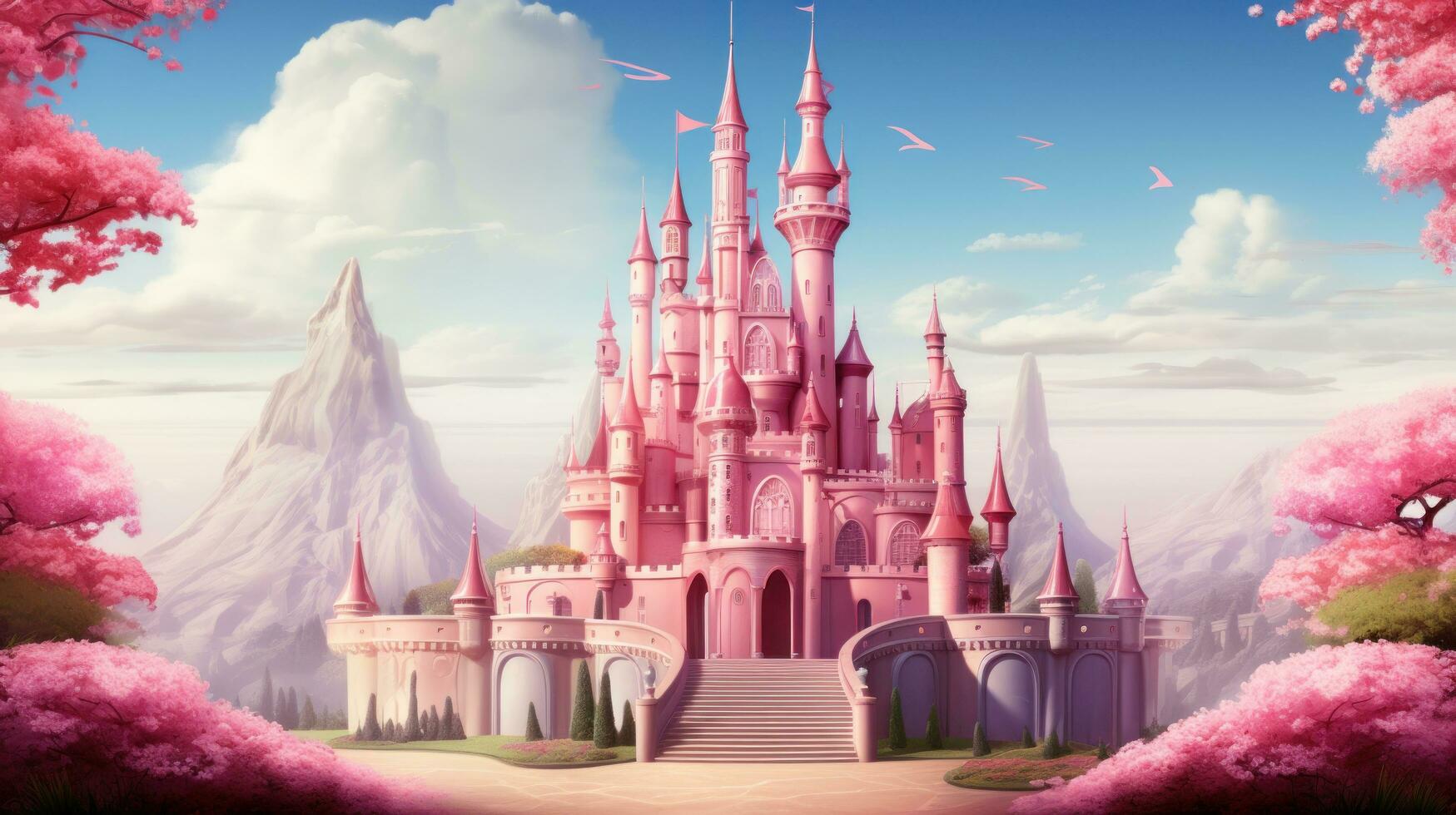 pink magic prinsess castle photo