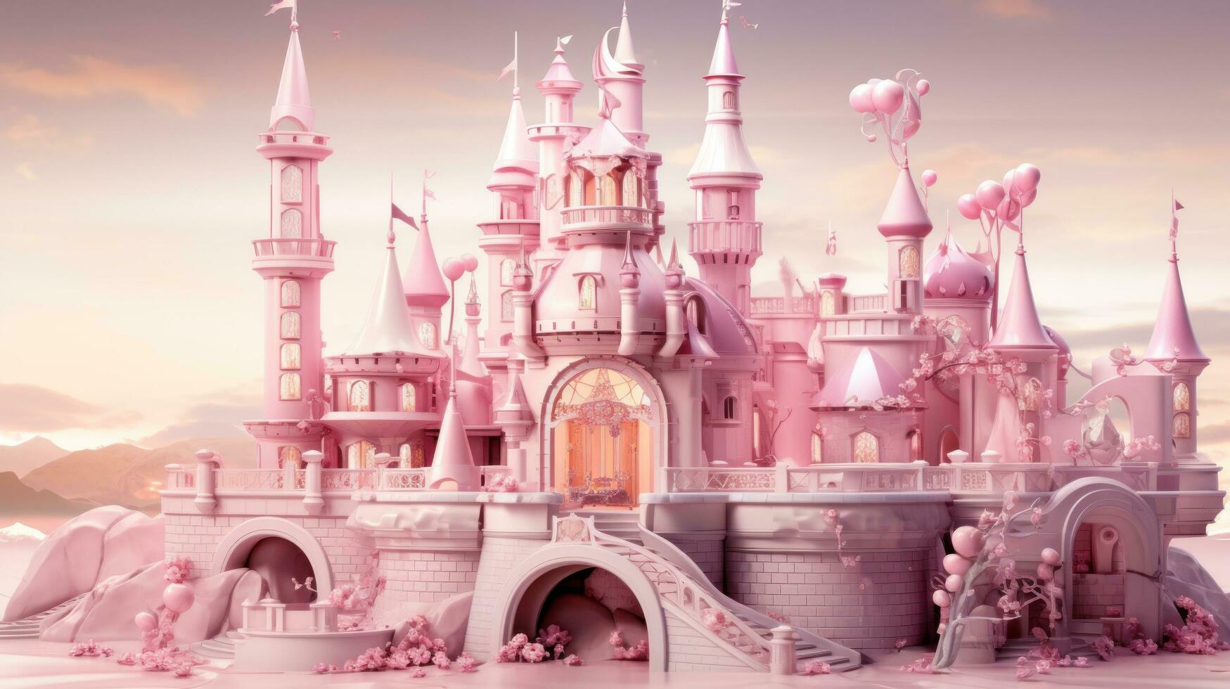 rosado magia princesa castillo foto