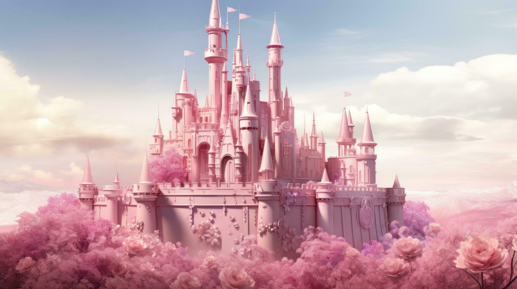 pink magic prinsess castle photo