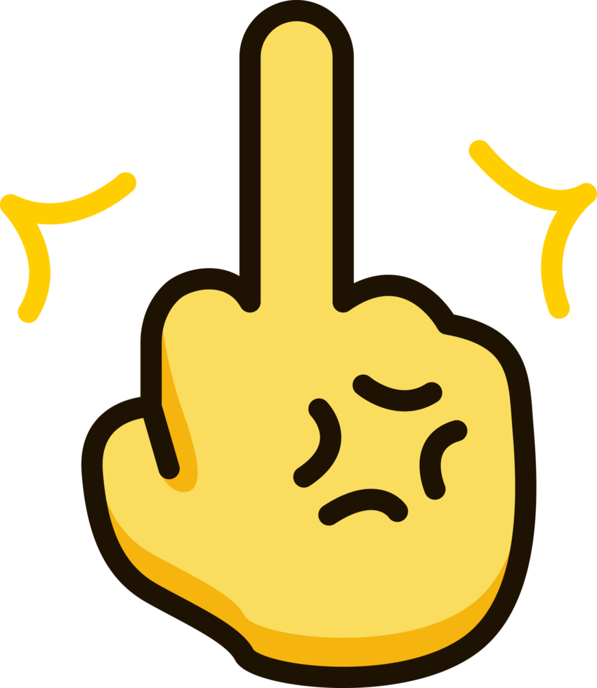 mitten finger ikon emoji png