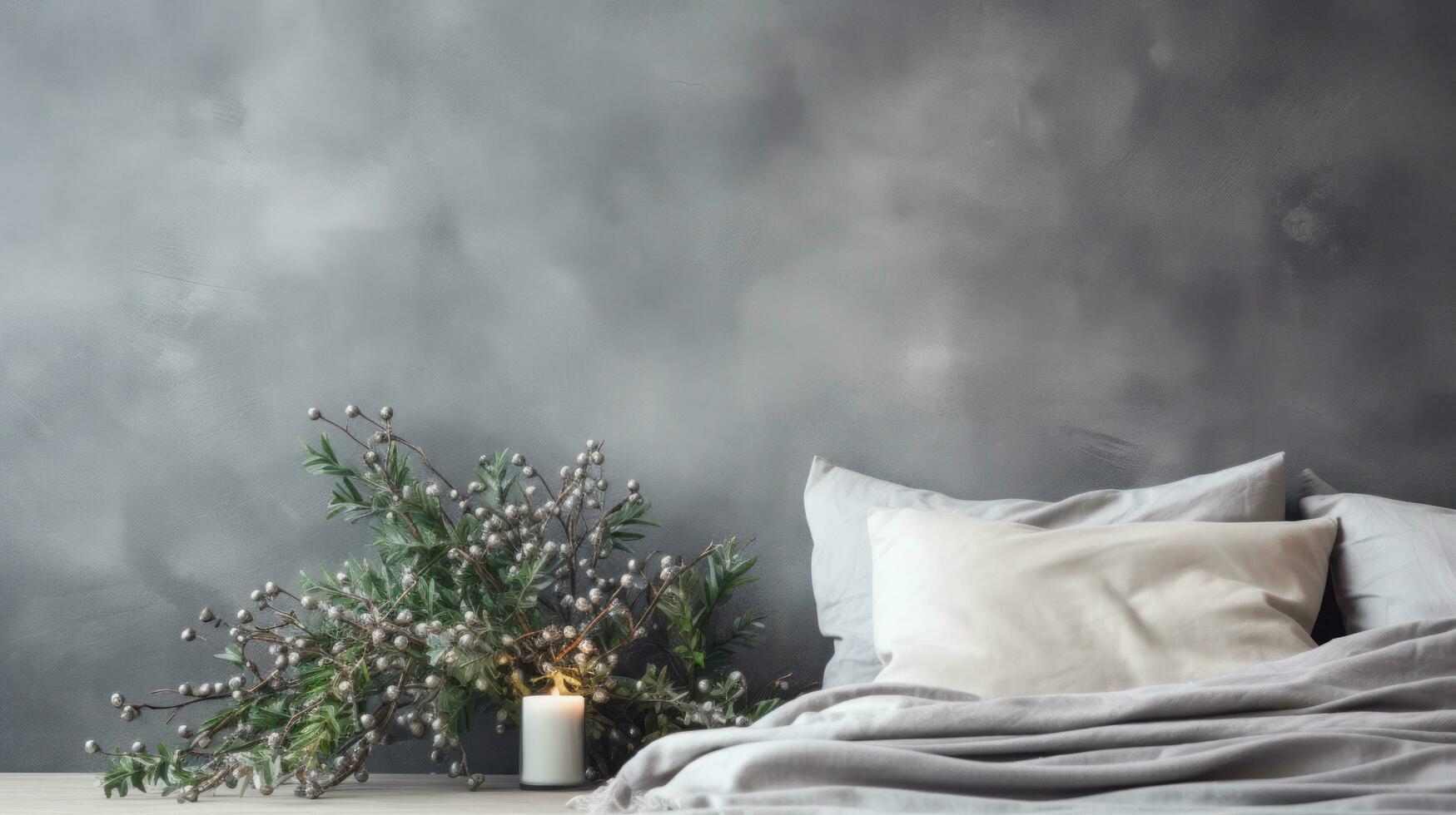 cozy christmas , minimalist wallpaper, large copyspace area 32194032