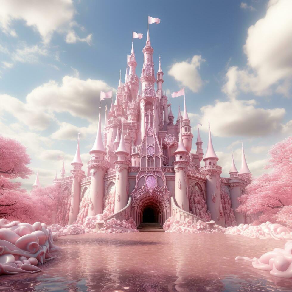 pink magic prinsess castle 32194158 Stock Photo at Vecteezy