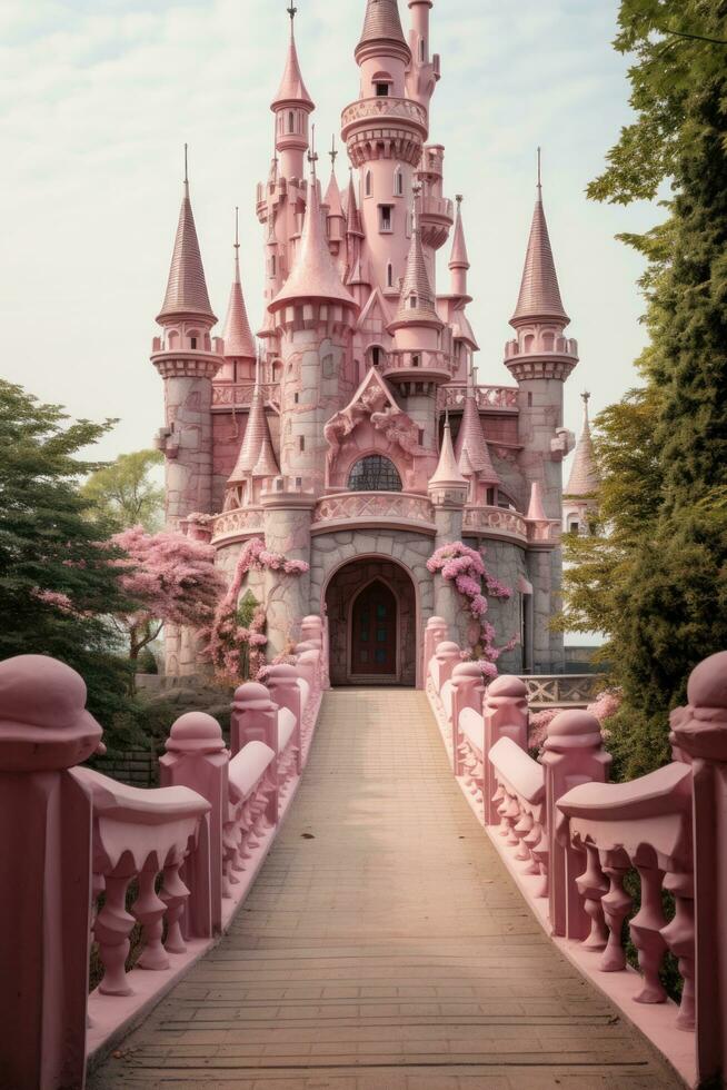 pink magic prinsess castle photo