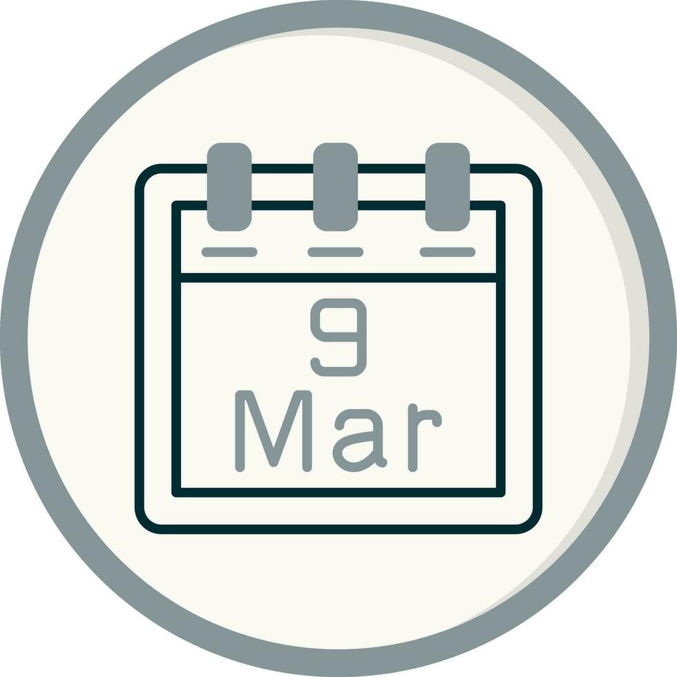 March 9 Vector Icon