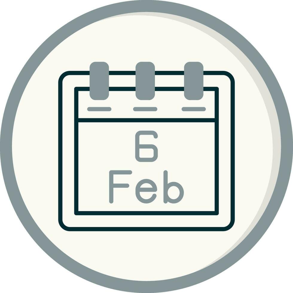 February 6 Vector Icon