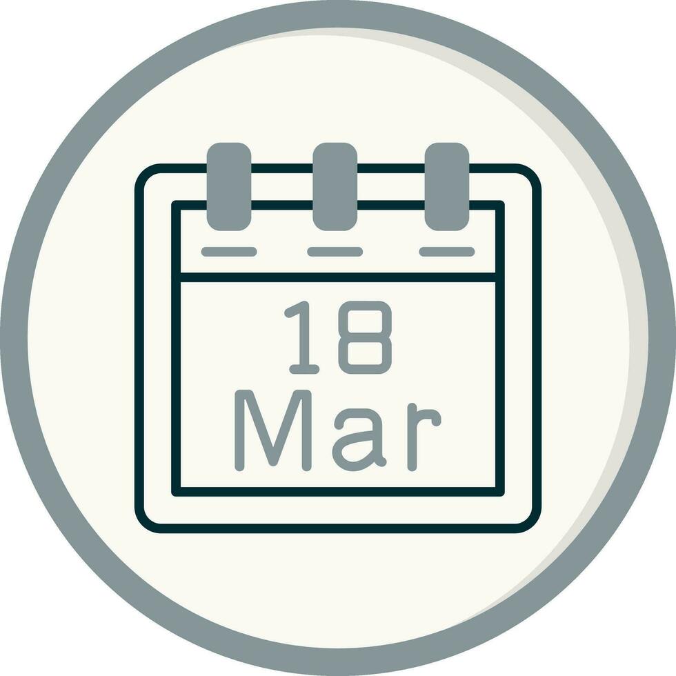 March 18 Vector Icon