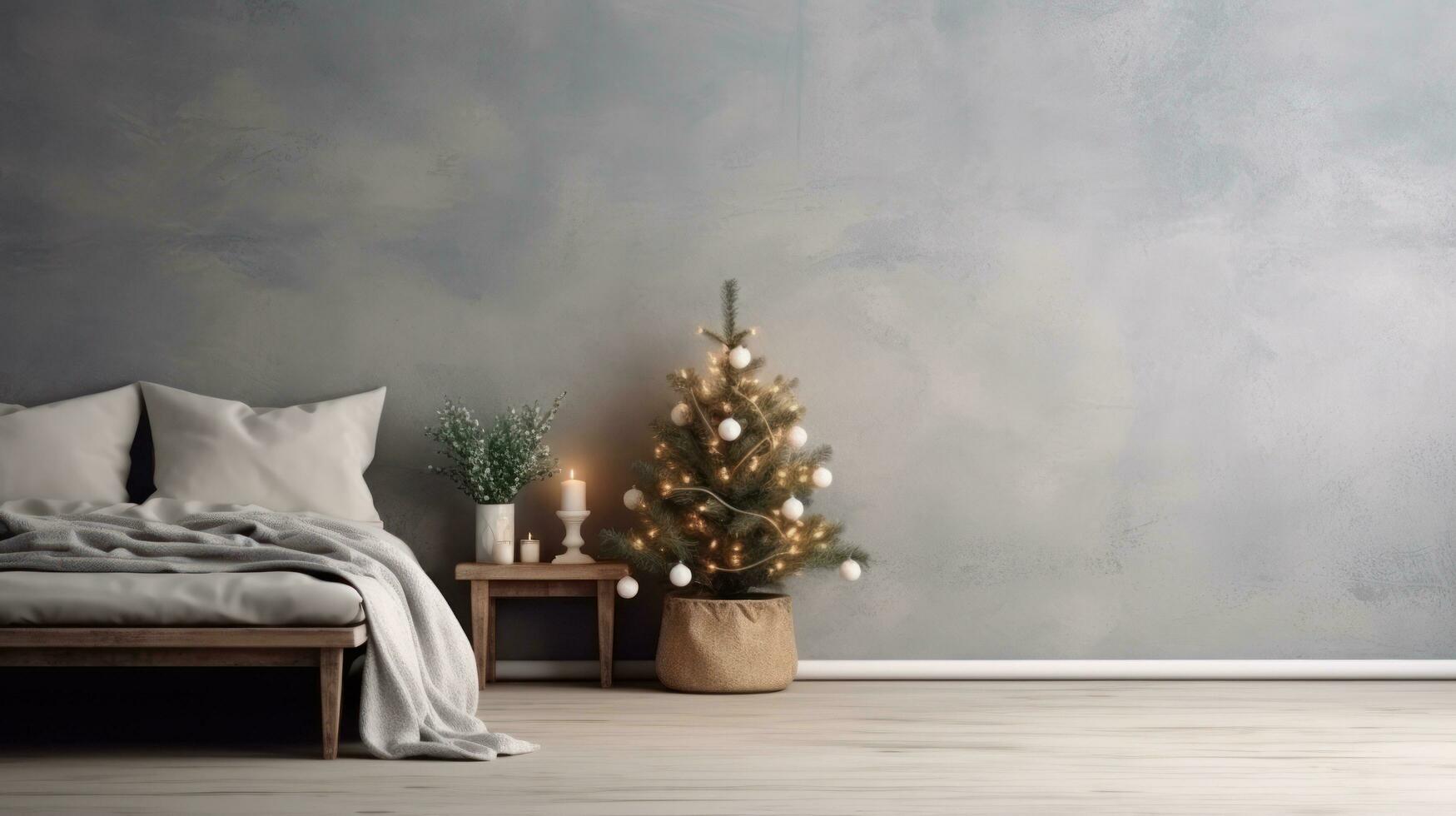 cozy christmas , minimalist wallpaper, large copyspace area 32194345