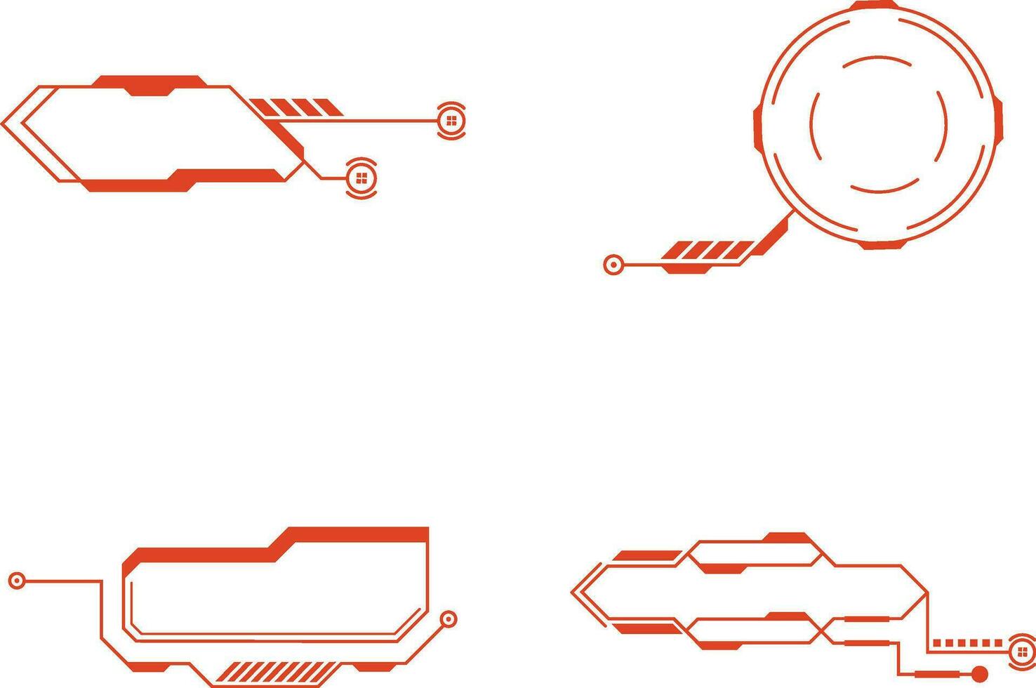 HUD Callout Title With Modern Graphic. Vector Illustration Set.