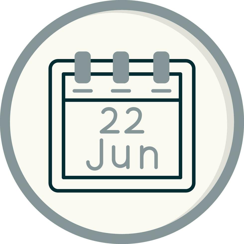 junio 22 vector icono