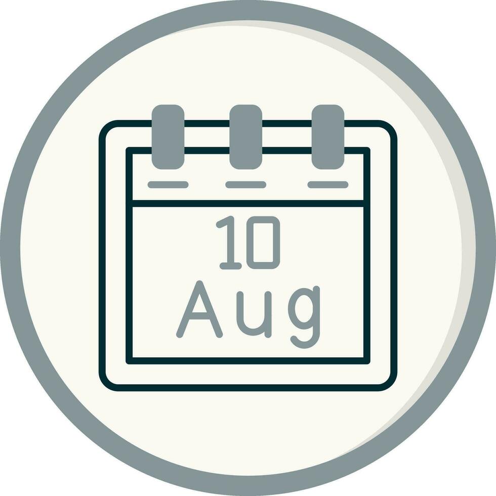 August 10 Vector Icon