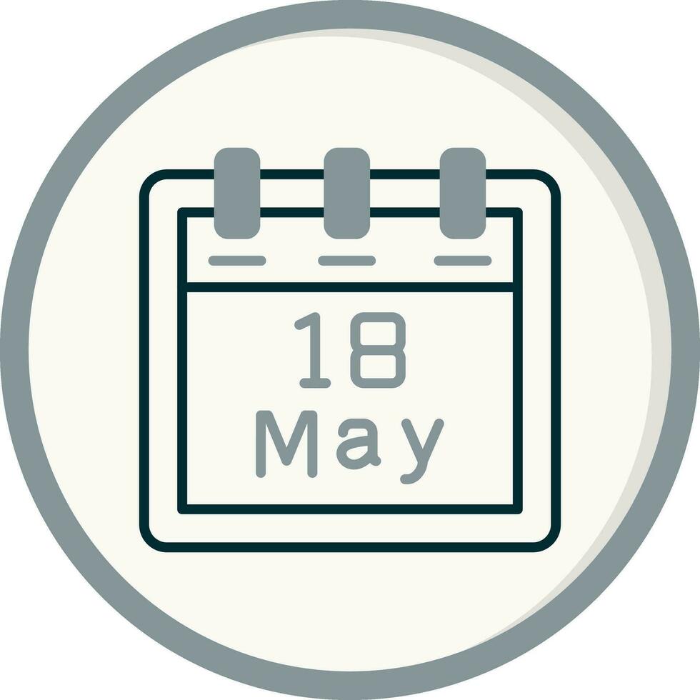 mayo 18 vector icono
